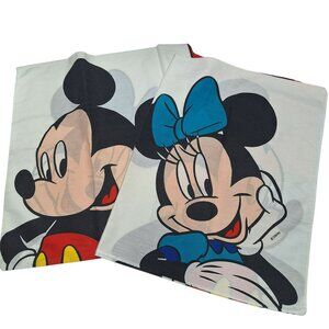 Disney‎ Mickey Minnie Mouse Colorful Pillowcase Set 30 x 20 Cartoon Vintage